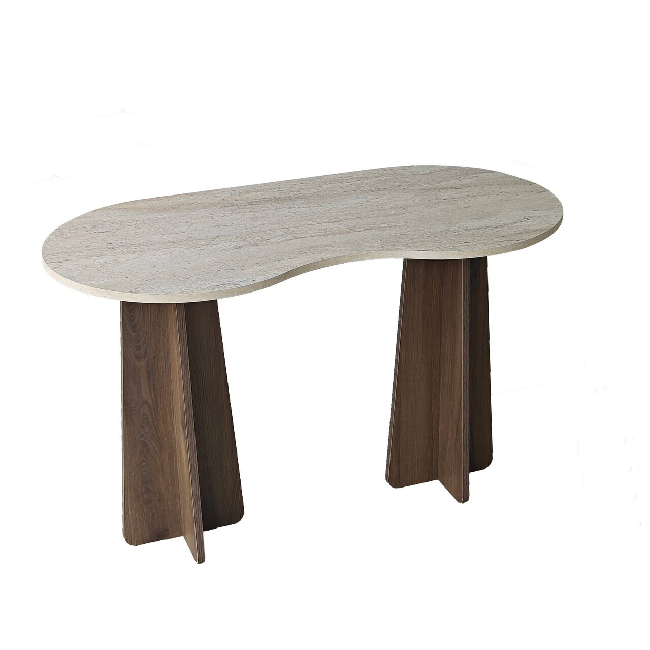 Birou, Hanah Home, Infini, 120x75x60 cm, PAL MELAMINAT, Travertin / Nuc — imaginea 9
