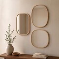 Set oglinzi decorative (3 bucăți), Hanah Home, Square 3, LEMN MASIV DE FAG, Stejar