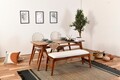 Set Masa si Scaune, Vow Chair, Touch (2S-1B), Lemn de carpen, Maro/Crem
