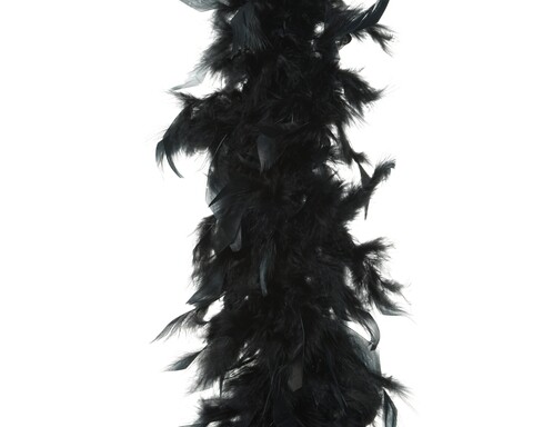 Ghirlanda Boa, Decoris, 184x15 cm, pana, negru