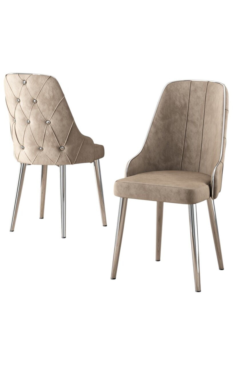 Set scaune 2 piese, Hanah Home, Krax, Cappuccino / Chrome — imaginea 2