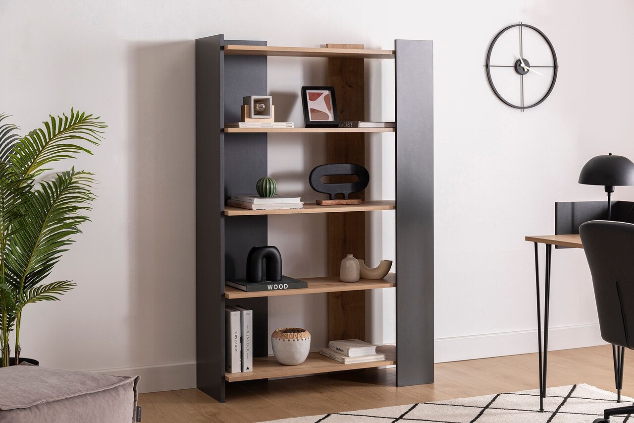 Corp biblioteca, Arnetti, Viper, 103.6x38.6x160 cm, PAL, Safir / Antracit - 1 | YEO