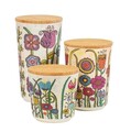 Set 3 recipiente pentru depozitare Garden, Wenko, 0.5 L/0.7 L/0.95 L, bambus/silicon, multicolor