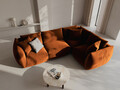 Coltar dreapta 4 locuri, Chris-184, Micadoni Home, 295x210x80 cm, catifea, teracota