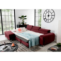 Coltar extensibil stanga 3 locuri ELTAP, LT-25VE, Grayson, 278x205x92 cm, lemn/poliester, rosu inchis