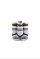 Set recipiente pentru condimente, Dynasty, 960DYN1923, Inox , 4 x 4 x 13 cm, Alb / Roșu / Negru
