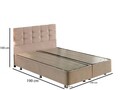 Saltea dubla, Base & Headboard, Niron, Latte, 140x38x190 cm, Cadru: OȚEL, Maro deschis