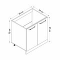 Dulap pentru bucatarie, Hanah Home, Minar, 80x87x58 cm, Alb