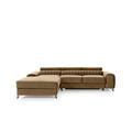 Coltar extensibil stanga 3 locuri ELTAP, LT-20NU, Grayson, 278x205x92 cm, lemn/poliester, maro deschis