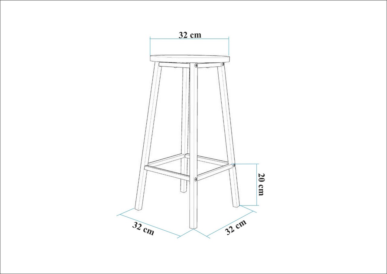Scaun, Hanah Home, Mora, 32x65x32 cm, Alb - view 6
