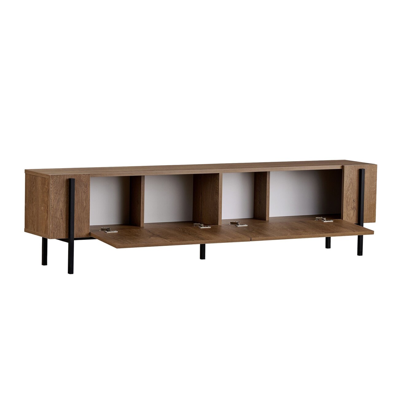 Comoda TV, Hanah Home, Nexus, 180x30x45 cm, Stejar Caucazian / Negru - imagine 4