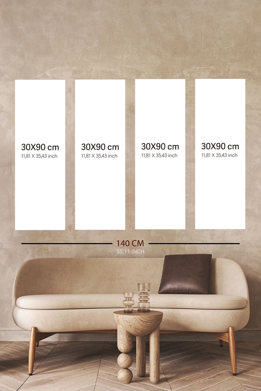 Set 4 tablouri decorative, Ersycnvs4Asm5, Dimensiune: 30 x 90 cm (4 bucăți), Multicolor - view 2