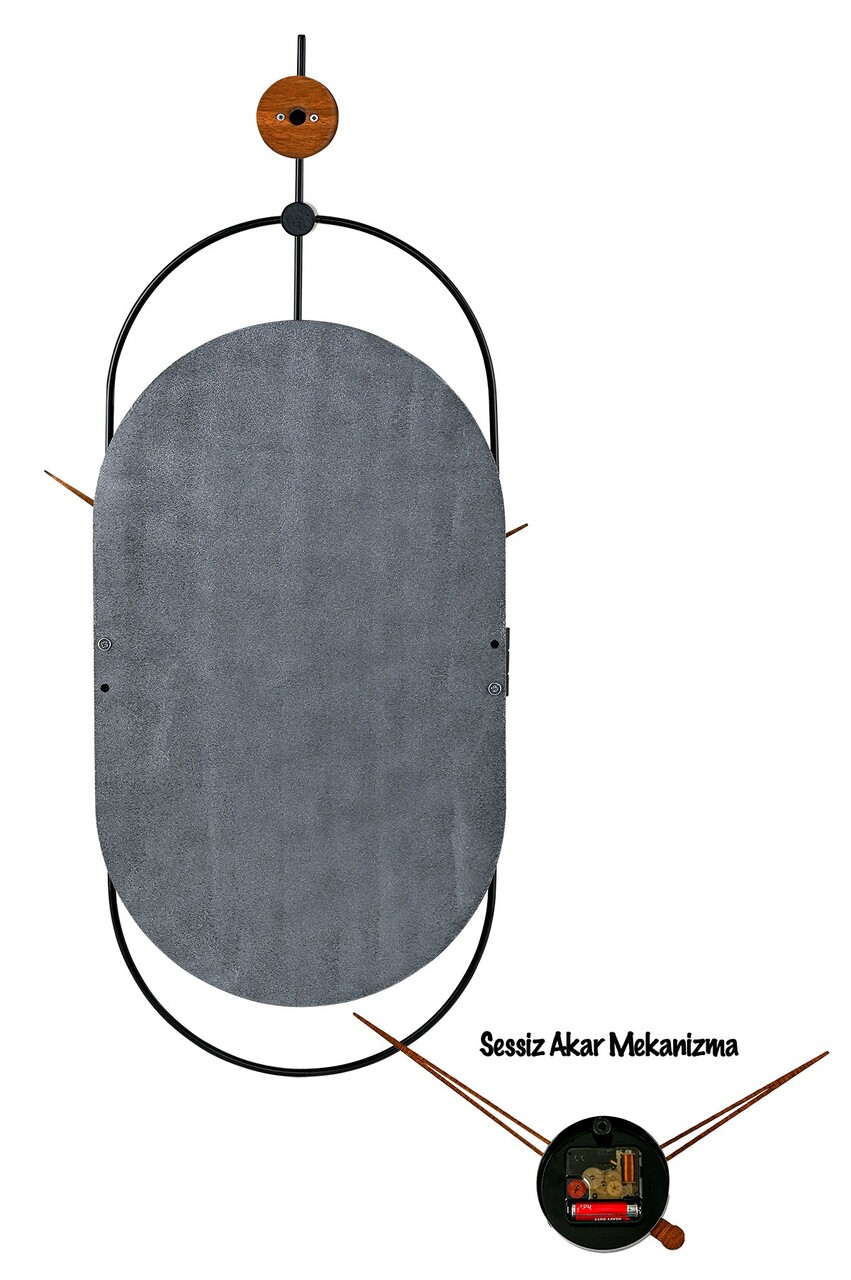 Ceas de perete, Sntr, MDF dublu strat, Argintiu / Negru - view 5