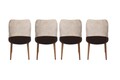 Set 4 scaune, Nmobb, Nova 761, 50 x 90 x 49 cm, metal/lemn, crem/maro