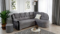 Coltar extensibil dreapta 3 locuri ELTAP, L-048, Lord, 243x180x112 cm, lemn/poliester, gri/negru