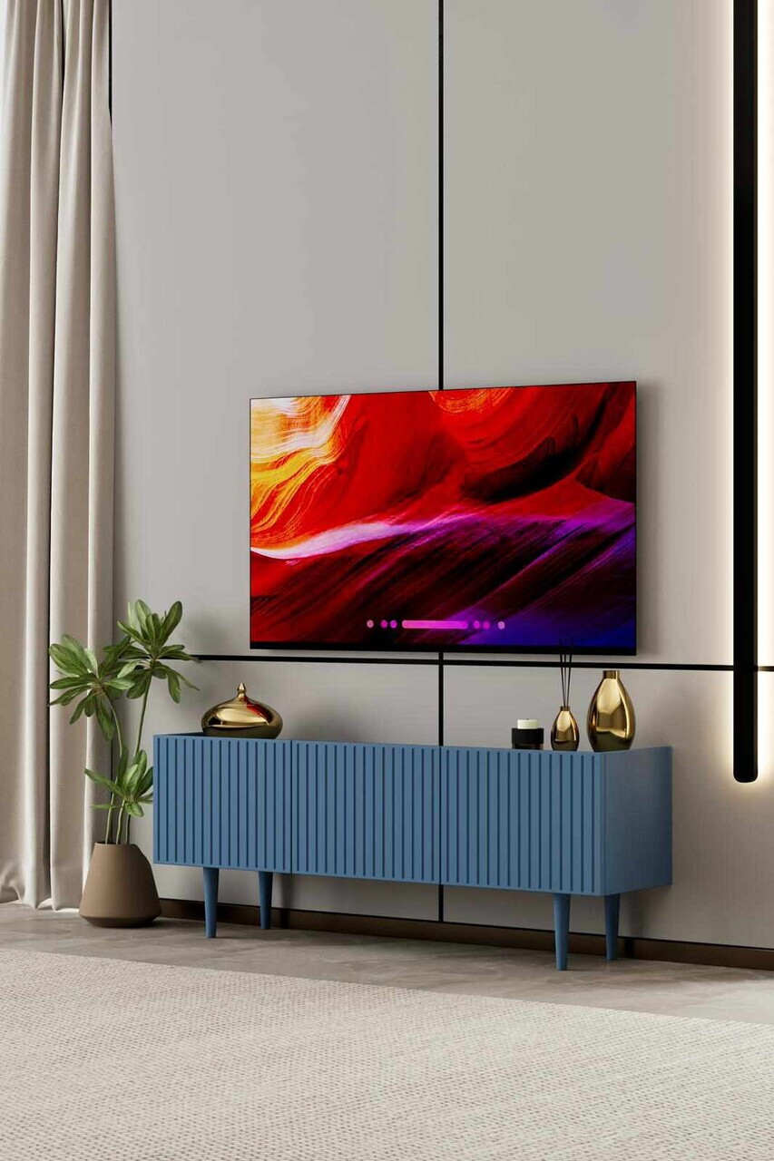 Comoda TV, Hanah Home, Capella 120, 120x50x29 cm, MDF, Albastru - view 2