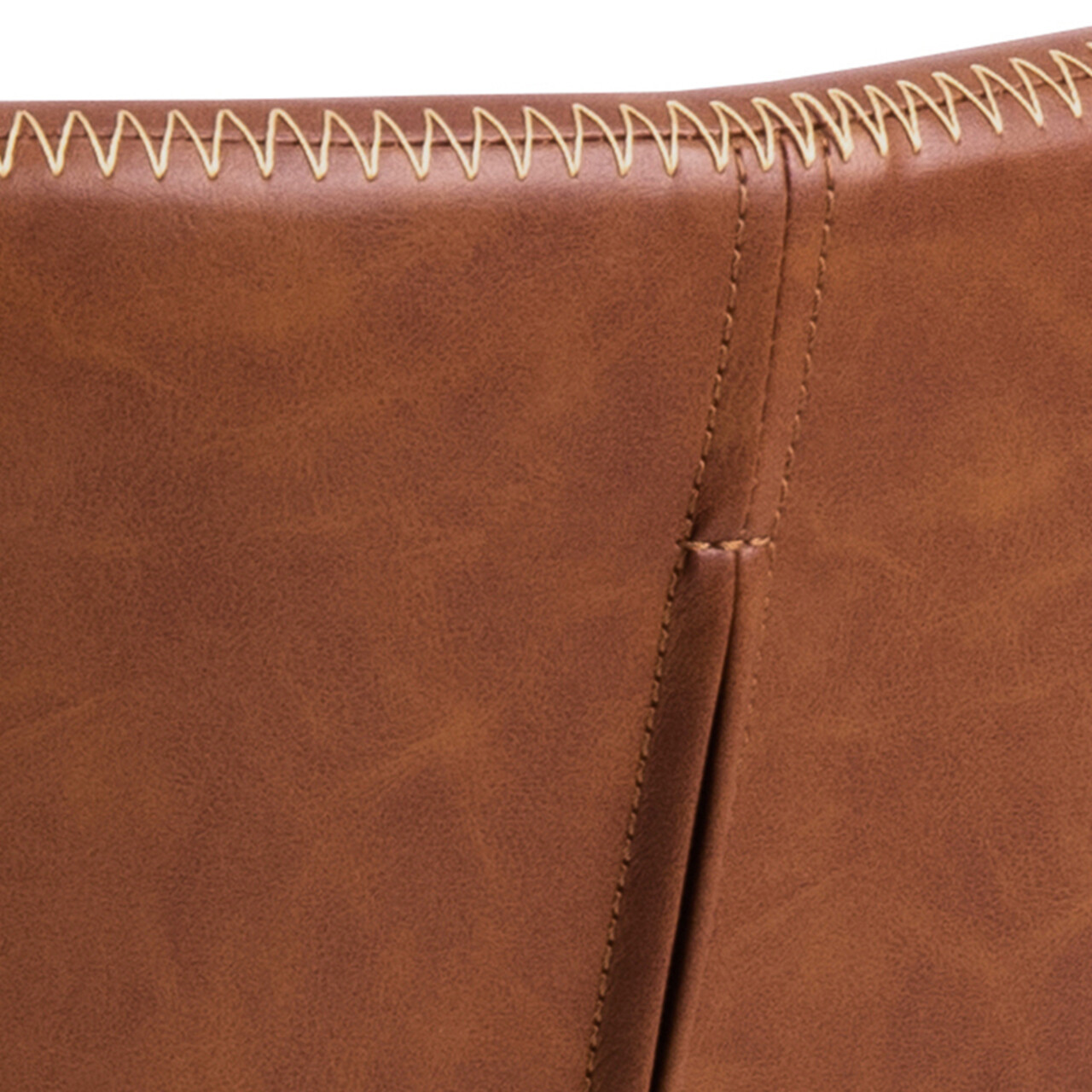 Scaun Batilda -A1, Actona, 46.5x53x81 cm, rotativ, piele ecologica/otel, brandy - view 3