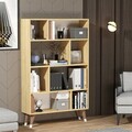 Corp biblioteca, Olivia, Harby, 90x138.6x25 cm, PAL , Stejar alb / safir