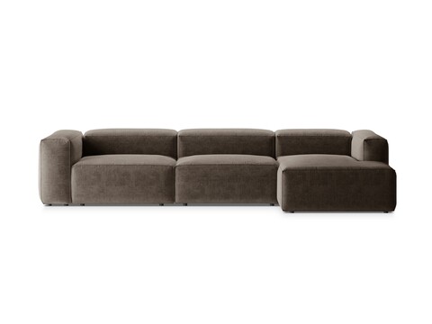 Coltar dreapta 4 locuri, Bergamo, Cosmopolitan Design, 344x152x70 cm, tesatura structurata, cappuccino