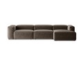 Coltar dreapta 4 locuri, Bergamo, Cosmopolitan Design, 344x152x70 cm, tesatura structurata, cappuccino