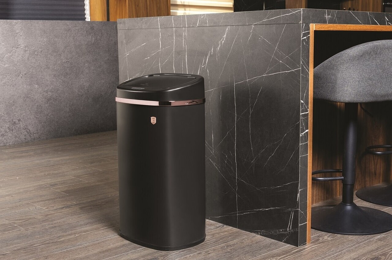 Cos de gunoi cu senzor Berlinger Haus, Black Rose, 39.5x28x67 cm, 58 L, fier, negru - imagine 3