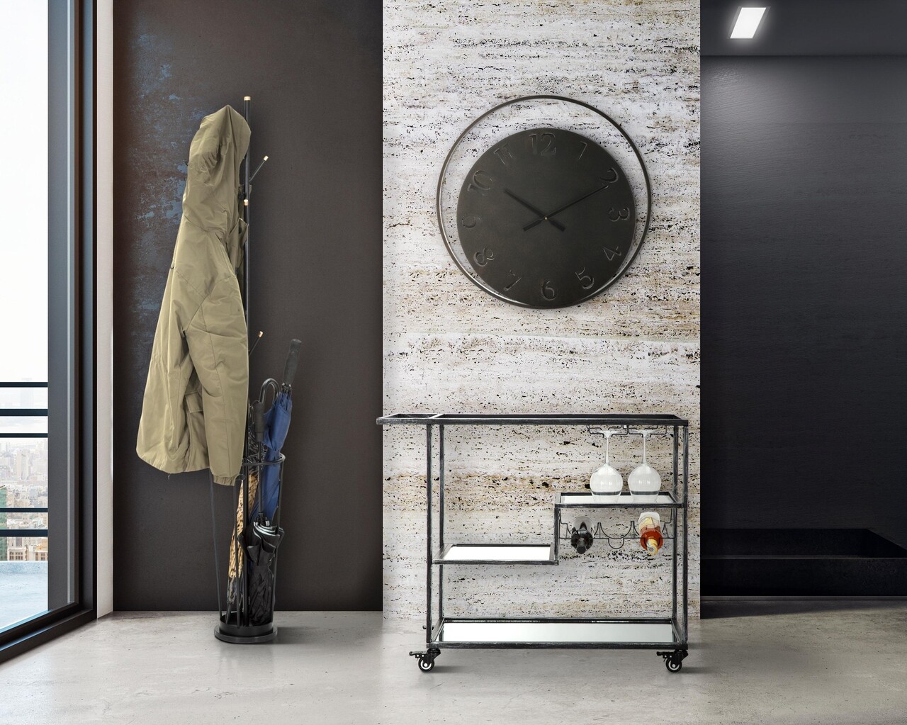 Ceas de perete Circle, Mauro Ferretti, Ø 60 cm, fier - 1 | YEO