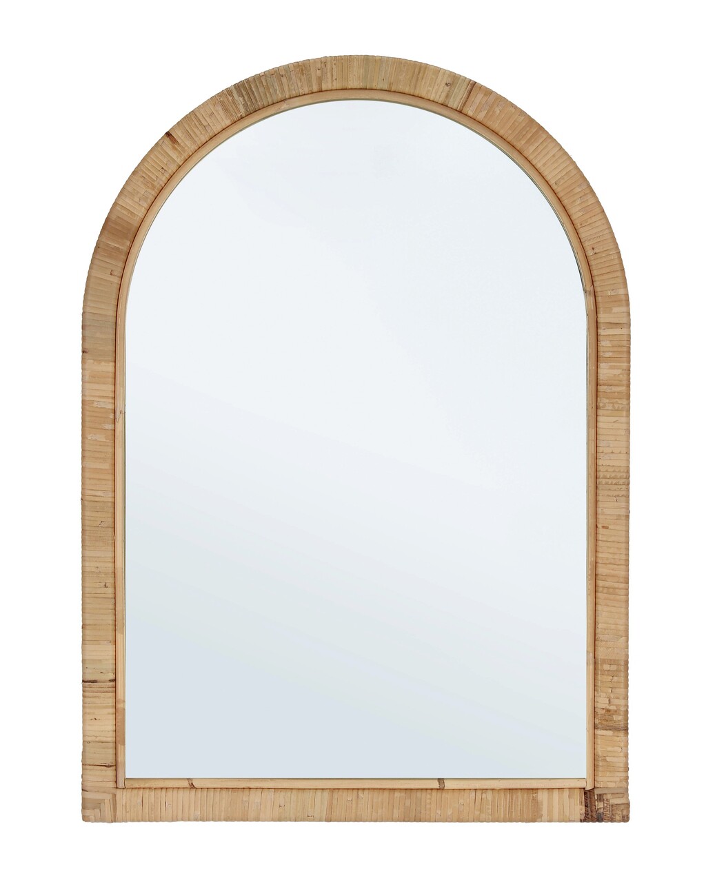 Oglinda decorativa Hakima Arch, Bizzotto, 50 x 70 cm, ratan/MDF, natural