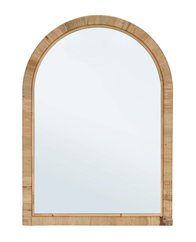 Oglinda decorativa Hakima Arch, Bizzotto, 50 x 70 cm, ratan/MDF, natural