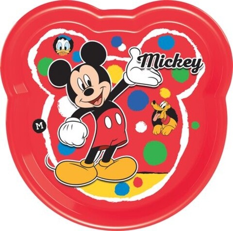 Farfurie intinsa Mickey Mouse, Disney, 22x21 cm, plastic, rosu