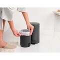 Cos de gunoi cu pedala, Brabantia, NewIcon, 3 L, 23.5x16.8x26.4 cm, otel, gri inchis