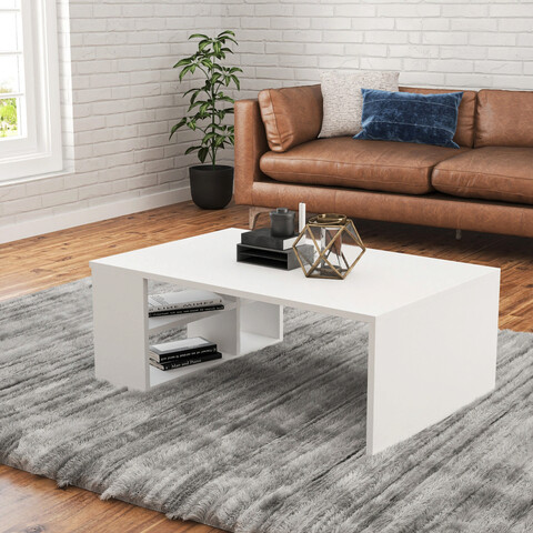 Masuta de cafea, Elegance, Defne, 90×33.6×60 cm, Alb Elegance