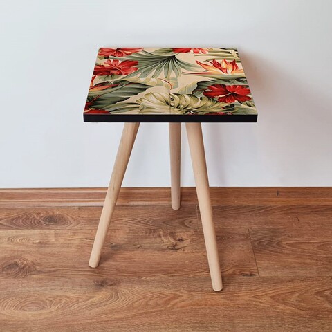 Masuta, Leona, Shp205, 35x42x35 cm, Verde / Bej / Roșu