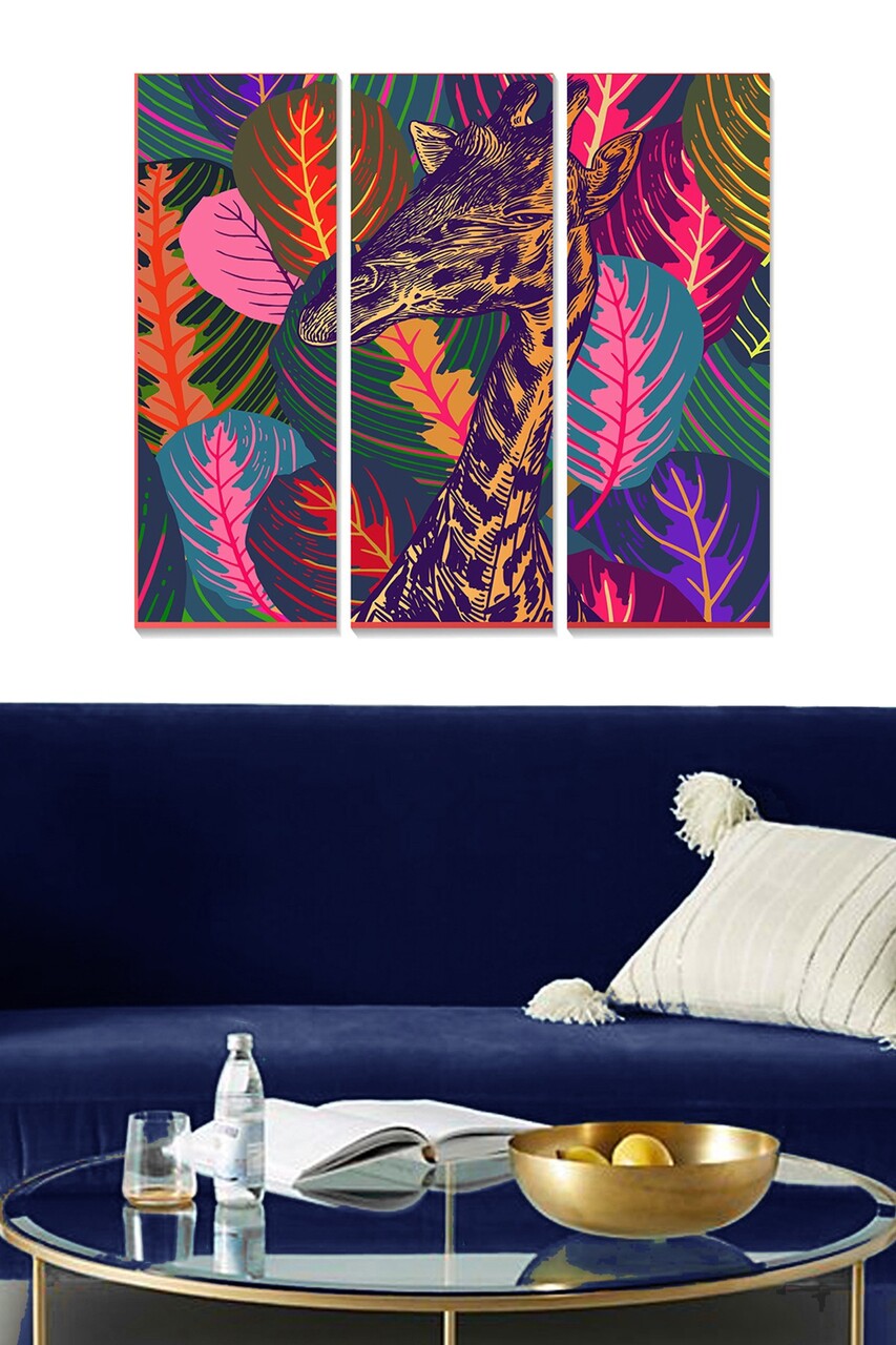 Set 3 tablouri decorative MDF1262310835 20 x 50 cm 3 piese Multicolor