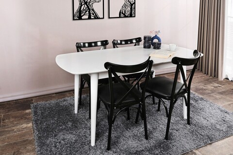 Masa, Nmobb , Retro 1193, 130+30x75x80 cm, MDF , Alb 1193