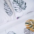 Lenjerie de pat dubla Leaves King size, Heinner Home, 4 piese, 220 x 240 cm, bumbac, multicolora
