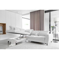 Coltar extensibil stanga 4 locuri ELTAP, LT-01SAV, Noble, 255x201x100 cm, lemn/poliester, alb