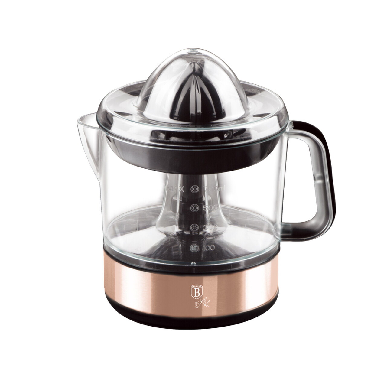 Storcator electric de citrice Berlinger Haus, Rose Gold, 40W, 700 ml, plastic/inox, roz/transparent - imagine 4