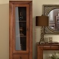 Vitrina cu 1 usa si 2 sertare, Luvru, L.60 l.50 H.190, mdf/pal/furnir de fag, maro