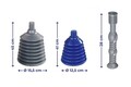 Set 3 piese pentru desfundat chiuveta Maximex, Sink, polietilena, gri/albastru