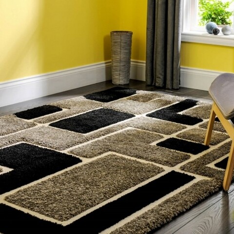 Covor Venice Imperial Black, Flair Rugs, 160 x 230 cm, 100% polipropilena Heatset, negru/gri/bej