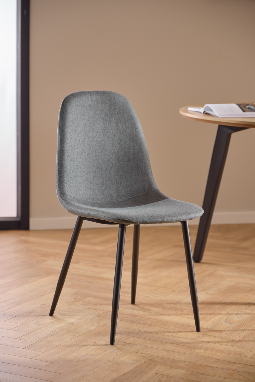 Scaun Celia, Actona, 44x54x86 cm, poliester/otel, gri inchis - view 6