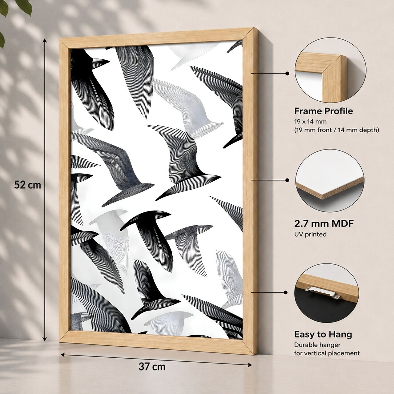 Tablou decorativ, 3752AACT-050, Fundal: 100% MDF (Grosime: 2,7 mm) Vopsire: Imprimare UV, Multicolor — imaginea 2