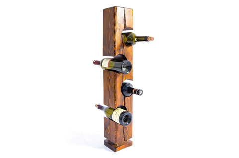Raft pentru sticle de vin, Massive Design, Wiholder, 15x15x60 cm, Nuc Massive Design