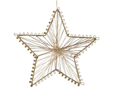 Decoratiune Star, Decoris, 15x0.5 cm, metal, auriu