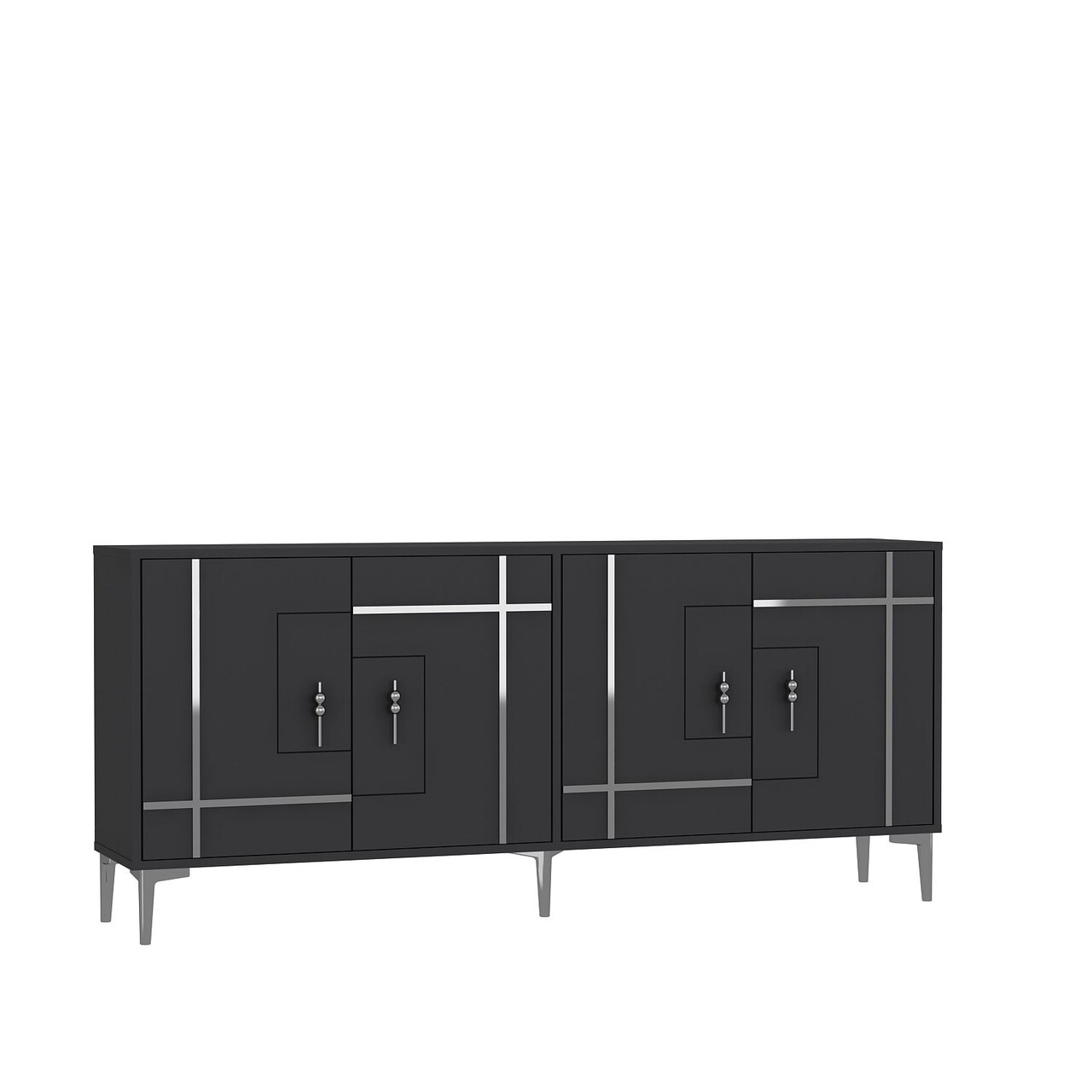 Consola, Hanah Home, Simge, 180x78.6x35 cm, PAL , Antracit / Argintiu - view 4
