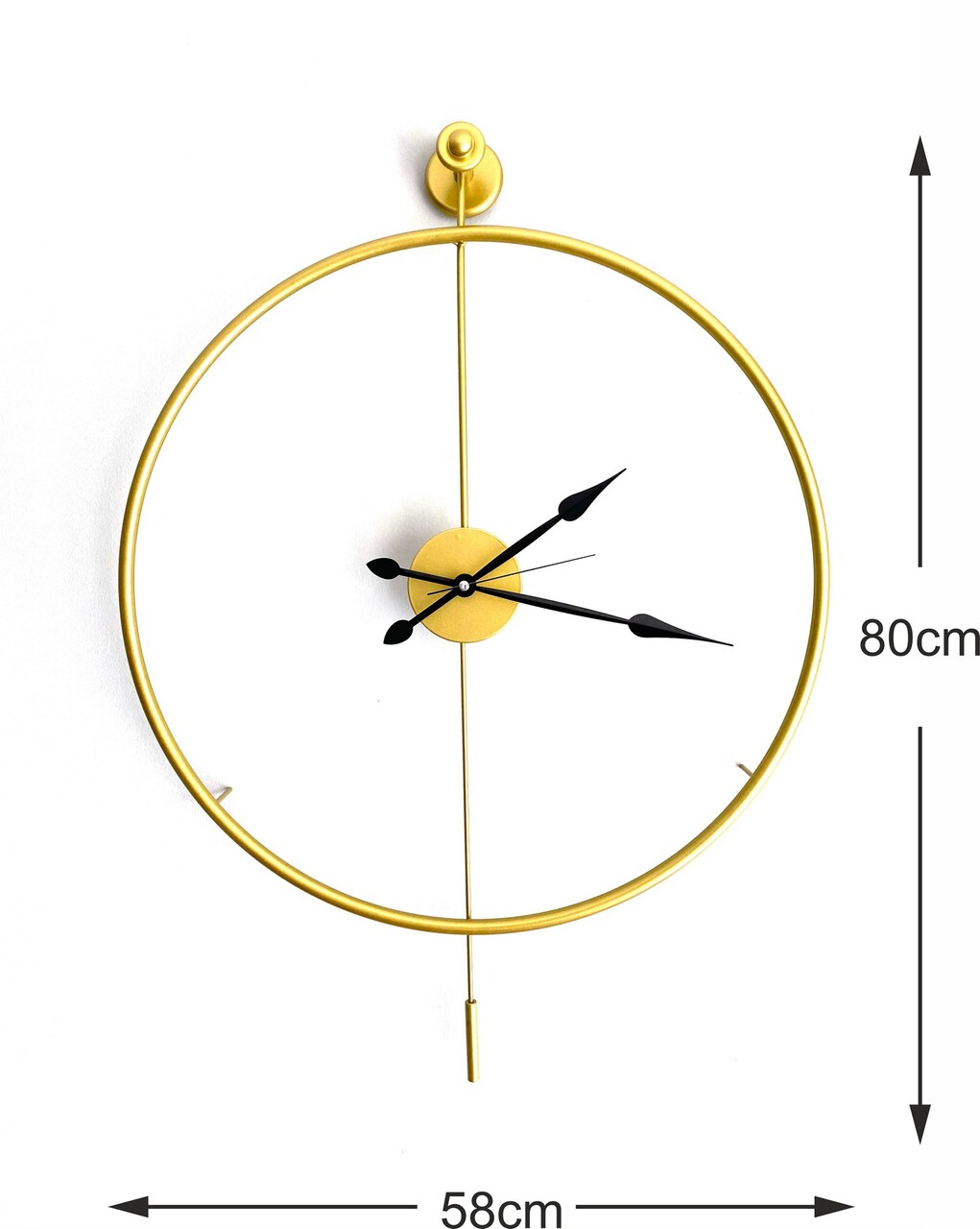 Ceas de perete, Mclock-00101, Lățime: 58 cm Înălțime: 80 cm Adâncime: 7 cm, Auriu - view 4