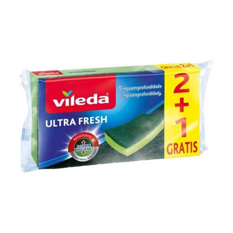 Set 3 bureti pentru vase, vileda, ultra fresh, fibra