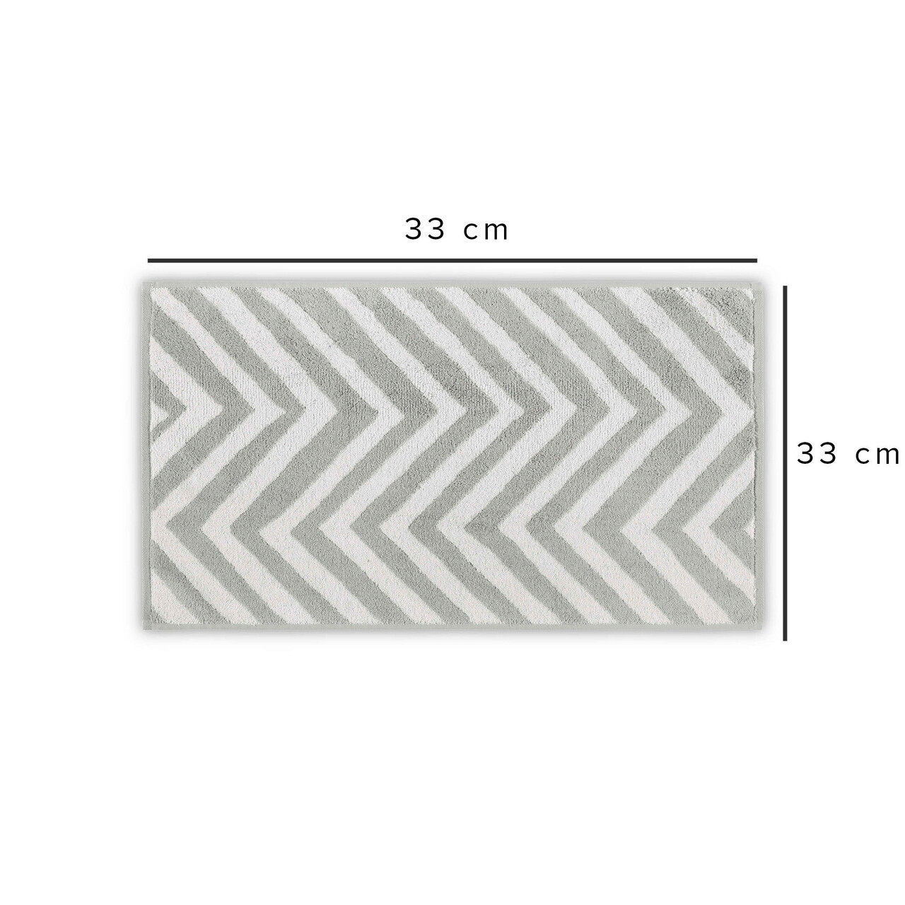 Prosop de baie, L'appartement , Chevron Yarn Dyed, Bumbac, Gri deschis/Alb