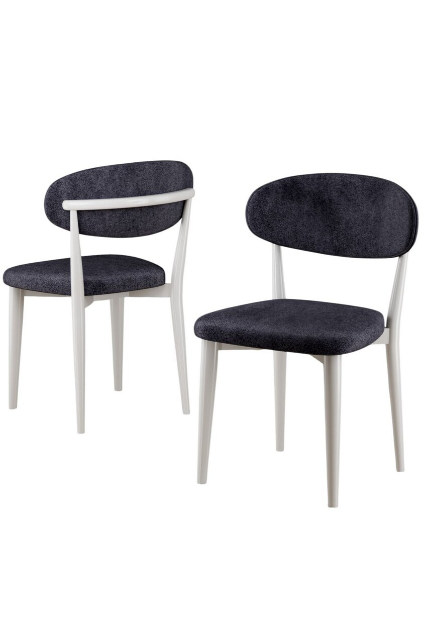 Set scaune 6 piese, Hanah Home, Onex, Antracit/Alb
