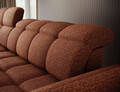Coltar extensibil stanga 3 locuri ELTAP, Beneth, 301x185x115 cm, lemn/poliester, caramiziu